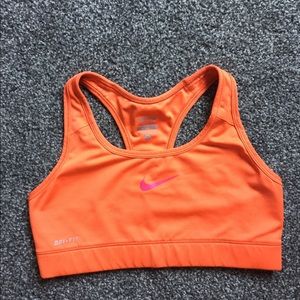Nike pro orange and pink sports bra